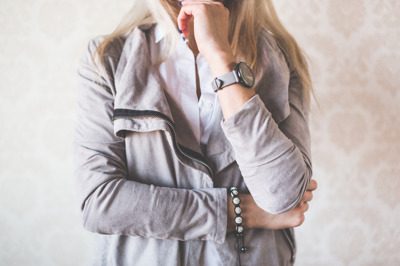 Girl fashion pose with watches